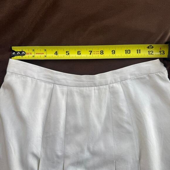 TALBOTS Vtg 90s/Y2K Light Khaki Pleated Mini Skirt Light Academia Preppy Sz 2 - Picture 3 of 6